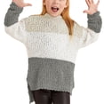 thumbnail image 3 of Color Block Children Autumn Winter Kids Knit Sweater, 3 of 3