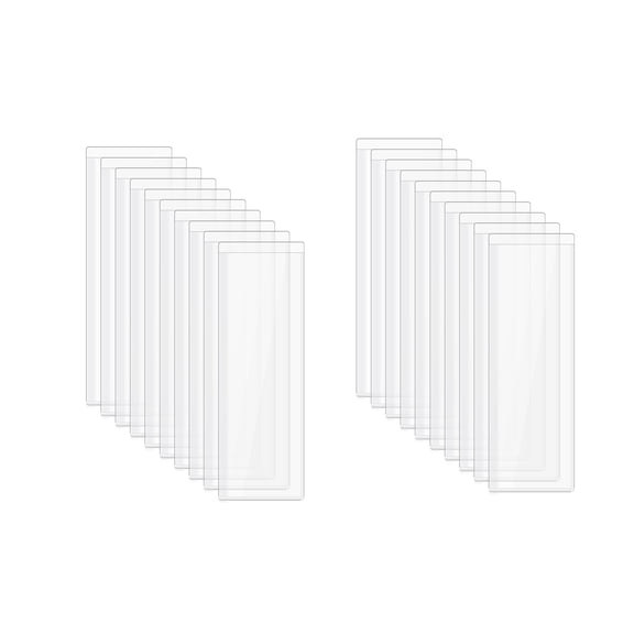 Uxcell 50Pcs Self Adhesive Index Card Pockets with Top Open for Loading, 3.5 x 1.2 Inch Clear Index Card Label Holder Photo Sleeves for Office Home Library Card Storage Bin