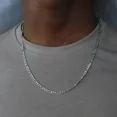 thumbnail image 1 of 40-75cm 925 Silver 4mm Figaro Chain Necklace For Women Men Long Necklace Hip Hop Jewelry Gift, 1 of 5