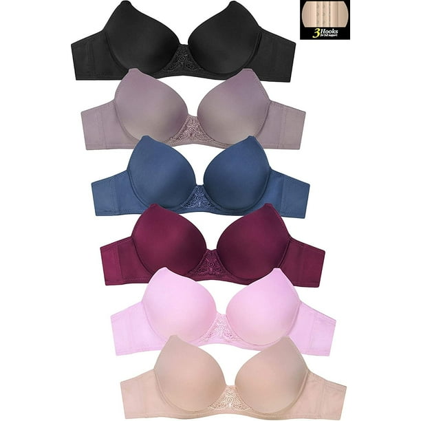 Padaya 6 Pieces Women Basic Everyday Bra A/B/C (36B)