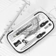 thumbnail image 3 of This 10-piece math and geometry set for students includes a shatterproof storage box, a ruler, protractor, compass, eraser, pencil sharpener, pencil lead, and pencil for drawing and drafting., 3 of 8