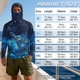 thumbnail image 6 of SEANATIVE Men's Hooded Fishing Shirt Sun Protection Full Coverage Running Fishing Hoodie UV Protection Long Sleeve Hiking Clothes with Mesh Face Mask, M, Sea Turtle Flower Galaxy Blue, 6 of 7