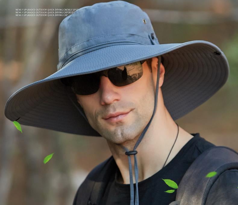 Magarrow Outdoor Summer Mens Sun Hat Fishing Cap Bucket hat Hiking Camping Women Unisex Light gray 
