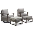 thumbnail image 2 of PARKWELL 4-Piece Outdoor Swivel Gliders Rocker with Soft Cushions,Ottoman Seat Foot Rest,All-Weather Wicker Patio Conversation Seating Furniture Set for Deck or Garden,Gray, 2 of 10