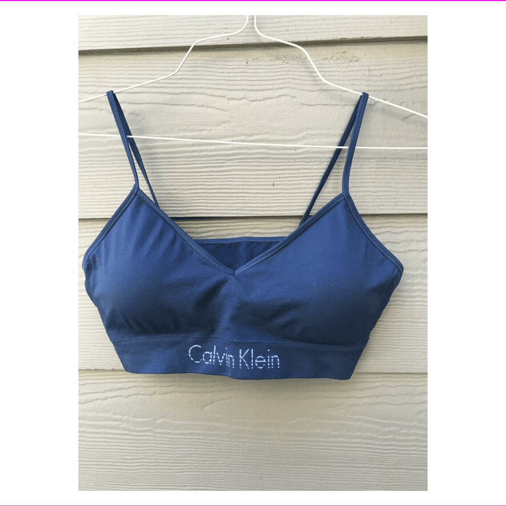 Calvin Klein Ladies' Seamless Bralette Removable Pads Bra XL/Gray/Blue