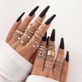 thumbnail image 1 of Retro Pearl Heart Shape Butterfly Imitation Pearl Alloy Women Rings 1 Set, Adult, Female, 1 of 3