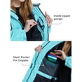 thumbnail image 6 of Skieer Women's Waterproof Ski Jacket Windproof Rain Jacket Winter Warm Hooded Coat Light Blue Small, 6 of 10