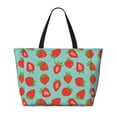 thumbnail image 2 of Rocae Hand Drawn Strawberry for Large Women's Waterproof Beach Bag Tote with 7 Pockets Pool Bag for Travel Gym Vacation, 2 of 6