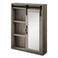 thumbnail image 4 of Sliding Barn Door Wood Wall Storage with Mirror - Gray Wash, 4 of 5