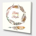 thumbnail image 3 of Wreath Of Ethnic Beige Boho Feather 30 in x 30 in Painting Canvas Art Print, by Designart, 3 of 4
