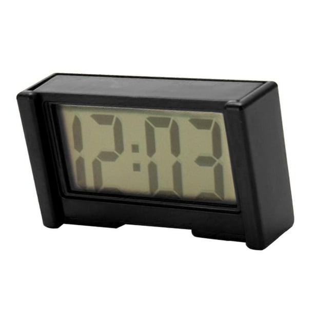 Mini reloj de cuarzo con batería, reloj de viaje para coche, reloj de mesa para dormitorio y hogar. Negro
