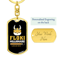 thumbnail image 3 of Crypto Floki Crypto Stainless Steel or 18k Gold Premium Swivel Dog Tag Keychain, 3 of 8
