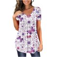 thumbnail image 2 of Blusa de manga corta con cuello redondo, informal, cómoda, a la moda para mujer OAVQHLG3B Store  lin121212, 2 of 4