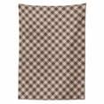 thumbnail image 2 of Geometric Tablecloth, Repeating Pattern with Diagonal Checkered Motif Illustration, Rectangle Satin Table Cover Accent for Dining Room and Kitchen, 52" X 70", Warm Taupe Dark Taupe, by Ambesonne, 2 of 2