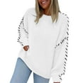 thumbnail image 2 of Sweaters for Women 2025 Fall Winter Long Sleeve Crewneck Loose Knit Sweater Jumper Top Womens Pullover Sweaters, 2 of 7