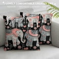thumbnail image 3 of PHYHOO Elephant Throw Pillow  Colorful Pillow Covers  Unique  Animal Double-sided Print with Flower Throw Pillow Sofa Cushion Decorative Pillowcase for Couch Bed Chair Office, 3 of 5