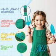 JoyStone Kids Gardening Tool Set with Wheelbarrow, Watering Can, Gloves, Shovel, Rake, Apron, Durable Plastic, Ages 3-6