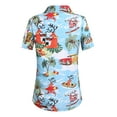 thumbnail image 2 of SSLR Women Santa Claus Ugly Hawaiian Christmas Shirts Tropical Aloha Beach Shirt Button Down Shirts, 2 of 8