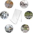 thumbnail image 3 of 2 Pcs Acrylic Book Display Stand Clear Easel Paper Notebook Stand Transparent Display Stand for Pictures Artwork CDs Phone, 3 of 5