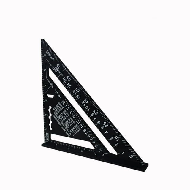 DEBGFS 7 Inch Measuring Tool Aluminum Alloy Carpenter Set Square Angle Woodworking Tools Try Square Triangular Metric,Black