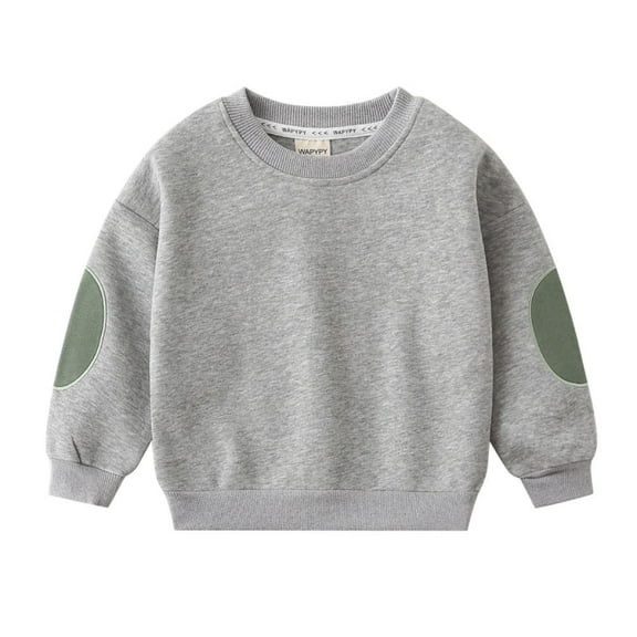 GYRATEDREAM Toddler Baby Boy Long Sleeve Sweatshirt Kids Crewneck Cotton Pullover Top Casual Spring Fall Clothes Gray for 2-10 Years