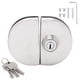 thumbnail image 1 of Cerradura para puerta de vidrio de 98 x 65 mm con doble bisagra y 3 llaves de repuesto para espesores de 10 a 12 mm, 1 of 5