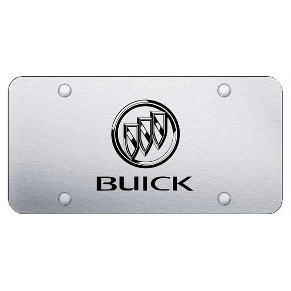 Buick Laser Etched Logo License Plate (Brushed Chrome)