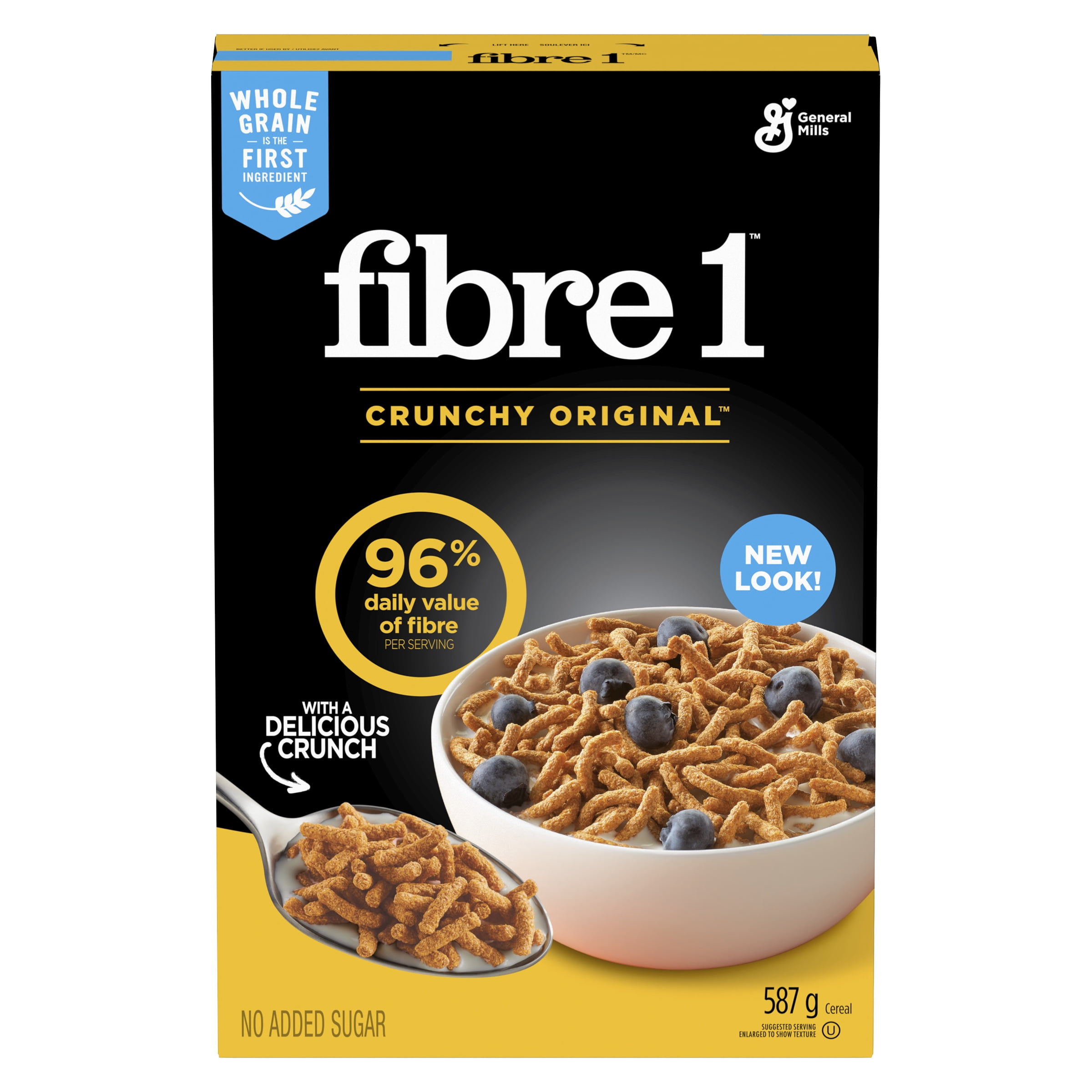 Fibre Un, Croquante Originale, Céréales pour le Petit-Déjeuner Riches en Fibres et en Grains Entiers , 587 g