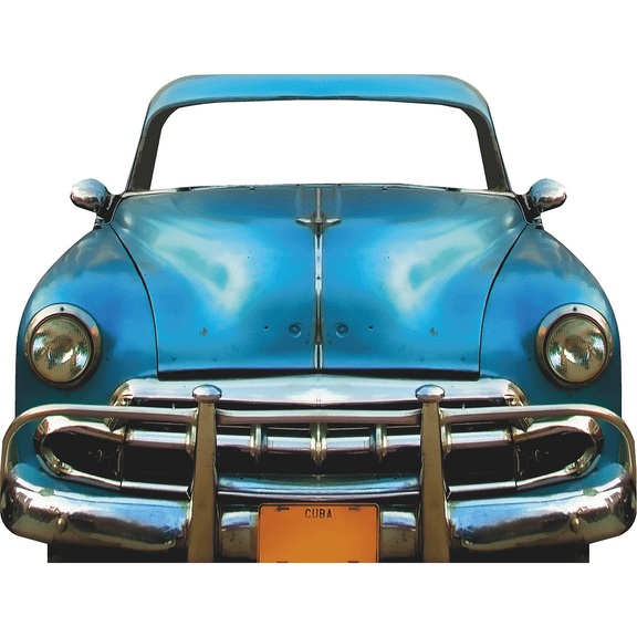 SS11116 Havana City Vintage American Blue Car Stand In Cardboard Cutout Standee Standup