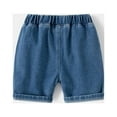 thumbnail image 3 of Otqutp Toddler Boys Stretch Denim Shorts Children's Baby Girls Summer Fashion Chambray Jeans Short Pants Pull On Shorts with Pockets(Dark Blue-b,12-18 Months), 3 of 3