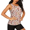 thumbnail image 2 of Balery Christmas Gnomes Santa Claus Camiseta sin mangas estampada ligera para mujer, tops de entrenamiento sin mangas, camisetas de yoga transpirables de secado rápido.-Medium, 2 of 7