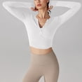 thumbnail image 4 of RXIRUCGD Haut à Col Rond pour Femmes, Couleur Unie, Décontracté, Sport, Protection Solaire, Manches Longues, Blanc, Taille : m, 4 of 6