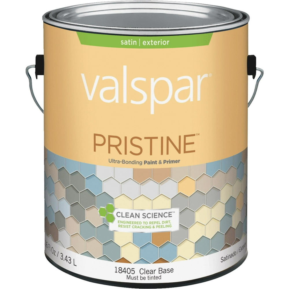 Valspar 184051GAL Exterior House Paint, Satin, Clear, 1