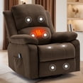 thumbnail image 1 of Korser Swivel Rocker Recliner Chair with Massage Holland Velvet for Living Room,Brown, 1 of 7