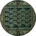 thumbnail image 1 of Ahgly Company Machine Washable Indoor Round Persian Turquoise Blue Traditional Area Rugs, 7' Round, 1 of 4