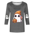 thumbnail image 4 of Bovemsi Womens Shirt Sleeve Tops Multi‑Holiday 3/4‑Sleeve Printed Graphic Pieces Fashion Outfits Clothes XL, 4 of 4