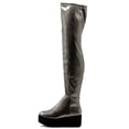thumbnail image 2 of Ollio Women's Shoes Stretch Faux Leather Thigh-high Flat Platform High Heel Long Boots TWB01018, 2 of 5