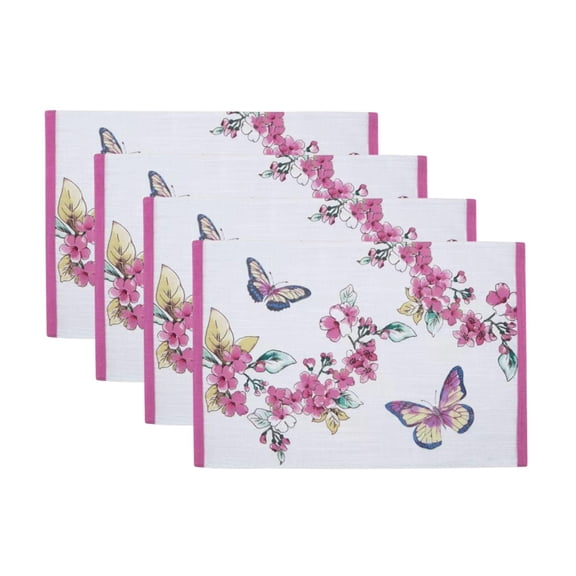Lenox Butterfly Meadow Floral Placemats, Set of 4, Multicolor, 13"W x 19"L