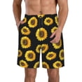 thumbnail image 2 of Uemuo Sunflower (2) Pattern Men's Swim Trunks Hawaiian Beach Bathing Suit Swimsuits Beach Quick-Dry Shorts with Pockets-3X-Large, 2 of 9