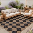 thumbnail image 4 of DEORAB Outdoor Rug 6'x 9' Polypropylene Surface Washable UV-Resistant Carpet Patio Deck Porch，Black & Coffee, 4 of 12