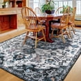 thumbnail image 3 of Ultrug Boho Vintage Rugs Floral Printed Area Rug Soft Carpet for Living Room Bedroom Home Decor,6'x9',Black, 3 of 7