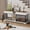 White, variant on Homhougo 82” Large Dog Crate for 2 Dogs, Dog Kennel Indoor with 4 Drawers and Shelves, Double Dog Crate Furniture TV Stand, Wooden Dog Cage for Medium Large Dogs, Brown