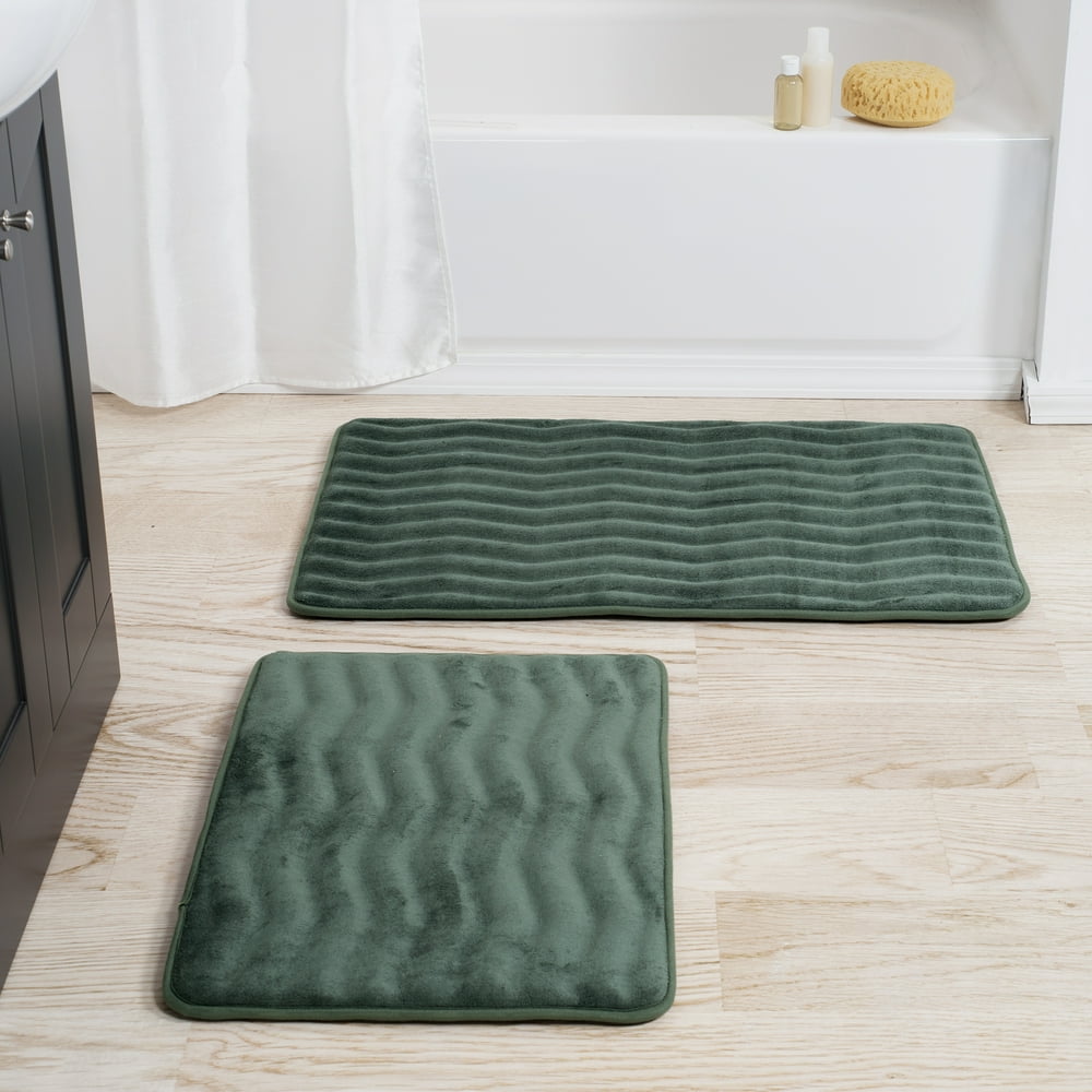 Somerset Home 2 Piece Memory Foam Bath Mat Set Green