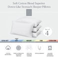 thumbnail image 2 of Superior Cotton Blend Shell Soft Down Alternative Stomach Sleeper Pillow, Set of 4, 2 of 5