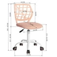 thumbnail image 3 of Homy Casa Teen Desk Chair, Adjustable Swivel Study Chair with Wheels, Ergonomic Backrest, Rose, 3 of 7
