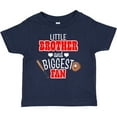 thumbnail image 3 of Inktastic Little Brother and Biggest Fan Baseball Glove and Bat Boys Baby T-Shirt, 3 of 5