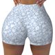 thumbnail image 2 of Fotbe Gray White Floral Shorts Sin Costuras – Shorts Deportivos de Cintura Alta para Mujer, Elásticos para Gimnasio, Yoga, Running o Ciclismo-X-Large, 2 of 8