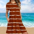 thumbnail image 2 of Erwazi Summer Casual Dresses for Women Swing Short Sleeve T Shirt Dresses Tiered Flowy Beach Mini Dress with Pockets, 2 of 6