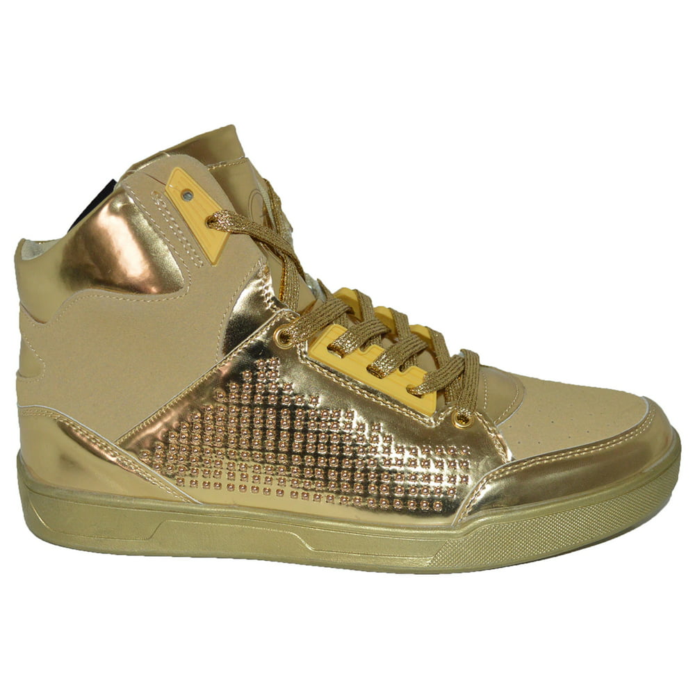 Mecca - Mecca Ean Men's Mixed Media Studded Lace Up High Top Sneakers ...