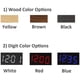 thumbnail image 3 of Reloj digital de madera: reloj despertador LED multifunción con visualización de hora/fecha/temperatura y control de voz para viajes a casa (negro y rojo), 3 of 5